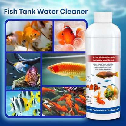 Belro 3-pack fish tank cleaner liquid bottles for aquarium maintenance, pet supplies for freshwater and saltwater tanks