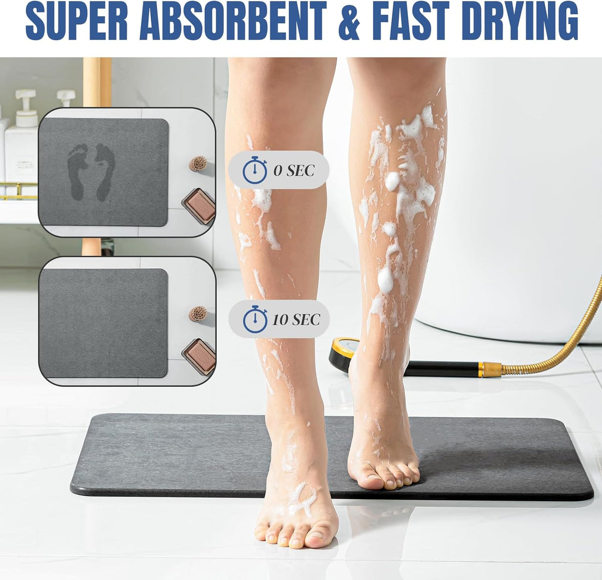 Belro stone bath mat with textured surface, designed for bathroom decor and comfort, ideal for slipping resistance and style.