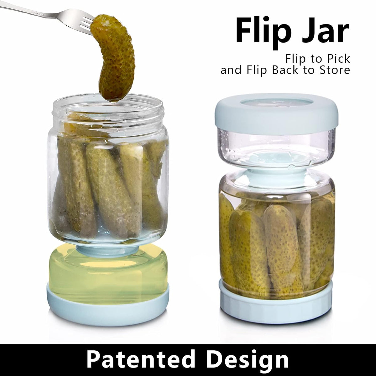 Glass pickle separator jar by Belro for kitchen and dining, featuring a clear design and functional lid for easy pickle separation.