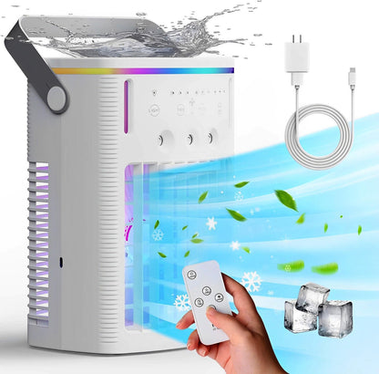 Belro portable mini cooling air conditioner for home and outdoor use, compact design with adjustable vents and control panel.