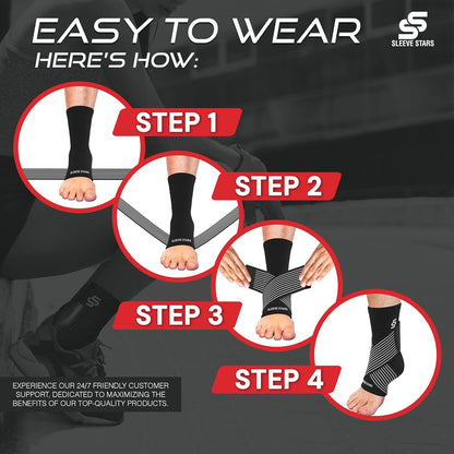 Belro ankle support brace showing adjustable strap and breathable material for ankle stabilization and comfort.