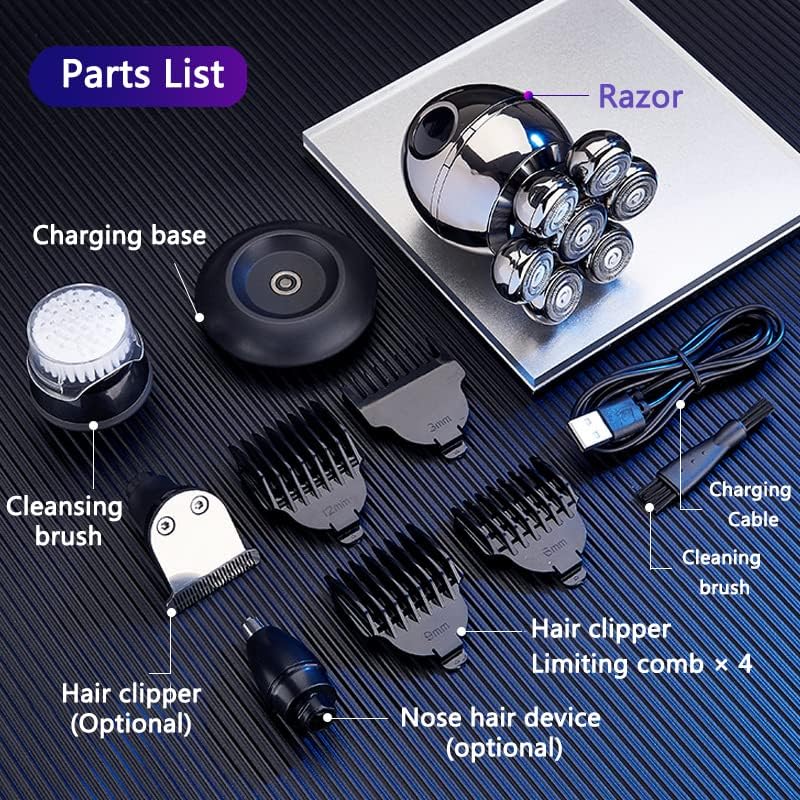Belro wireless electric head shaver with sleek design and ergonomic handle for easy, comfortable head grooming.