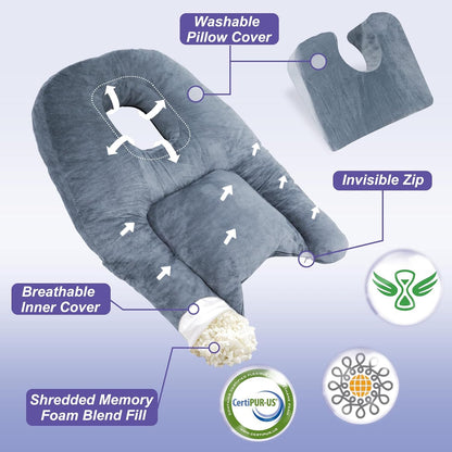Belro face down pillow for BBL or eye surgery, stomach sleeping pillow designed for comfort during recovery, health and beauty product