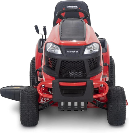 Casavibeo Craftsman T2200K 42-inch 20 HP hydrostatic riding mower with large cutting deck and powerful engine.