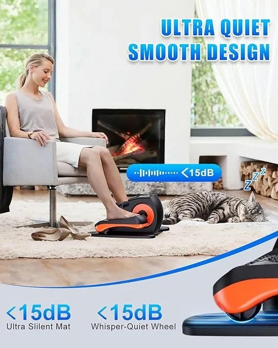 Casavibeo Putnen under desk elliptical machine with adjustable pedals, quiet seated leg exerciser, portable design, remote control included.