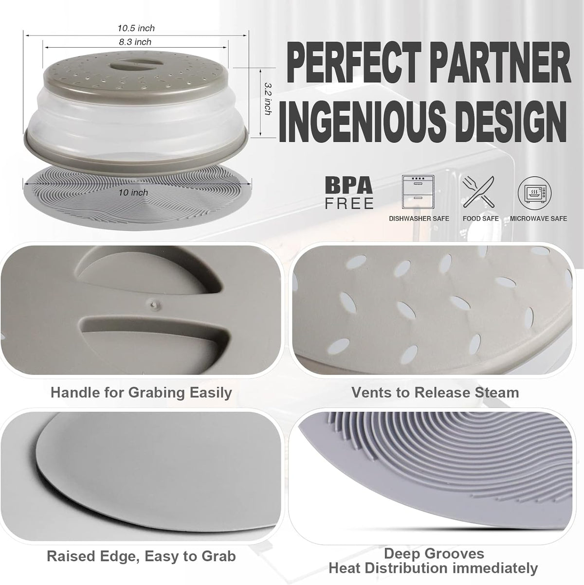 Belro microwave place mat and food cover set, heat-resistant kitchen accessories for food protection and table presentation.
