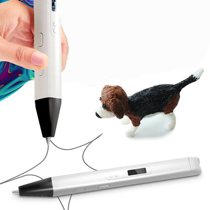 Belro 3D printing pen for electronics, showing the pen with filament loaded, ready for creative 3D drawing and modeling.
