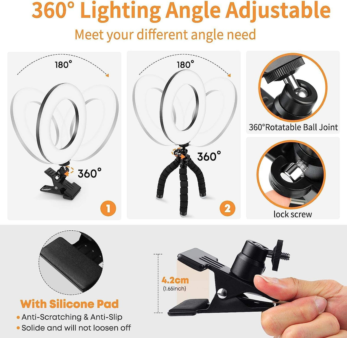 Belro clip-on laptop ring light attached to a laptop, providing adjustable LED lighting for better video conferencing and streaming.