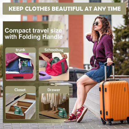 Belro mini travel steam iron for clothes, compact and portable for outdoor and home use, with a sleek design