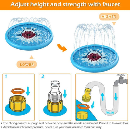 Belro Splash Pad Sprinkler for Kids, colorful outdoor water toy with spray features on a sunny background