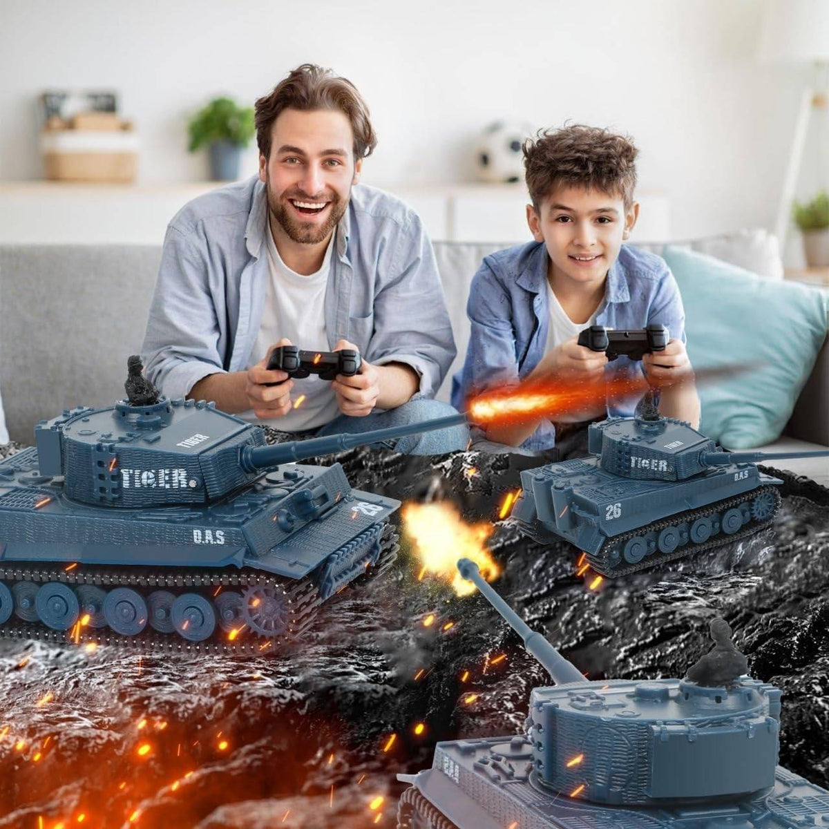Belro RC tank toy with detailed camouflage design, remote control, and realistic features for kids and enthusiasts.