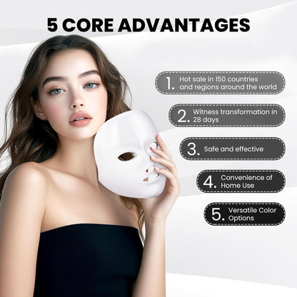 Belro red light mask for health and beauty, featuring a sleek design with adjustable straps and LED light panels for skin treatment.