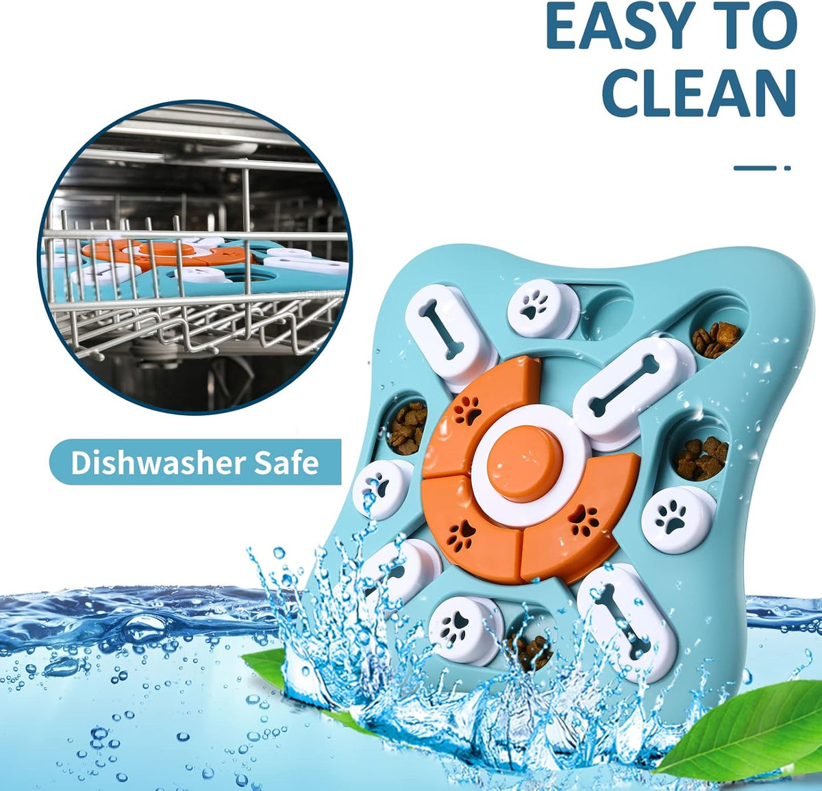Belro dog puzzle toy made of durable plastic, designed to challenge and entertain pets with interactive hiding compartments.