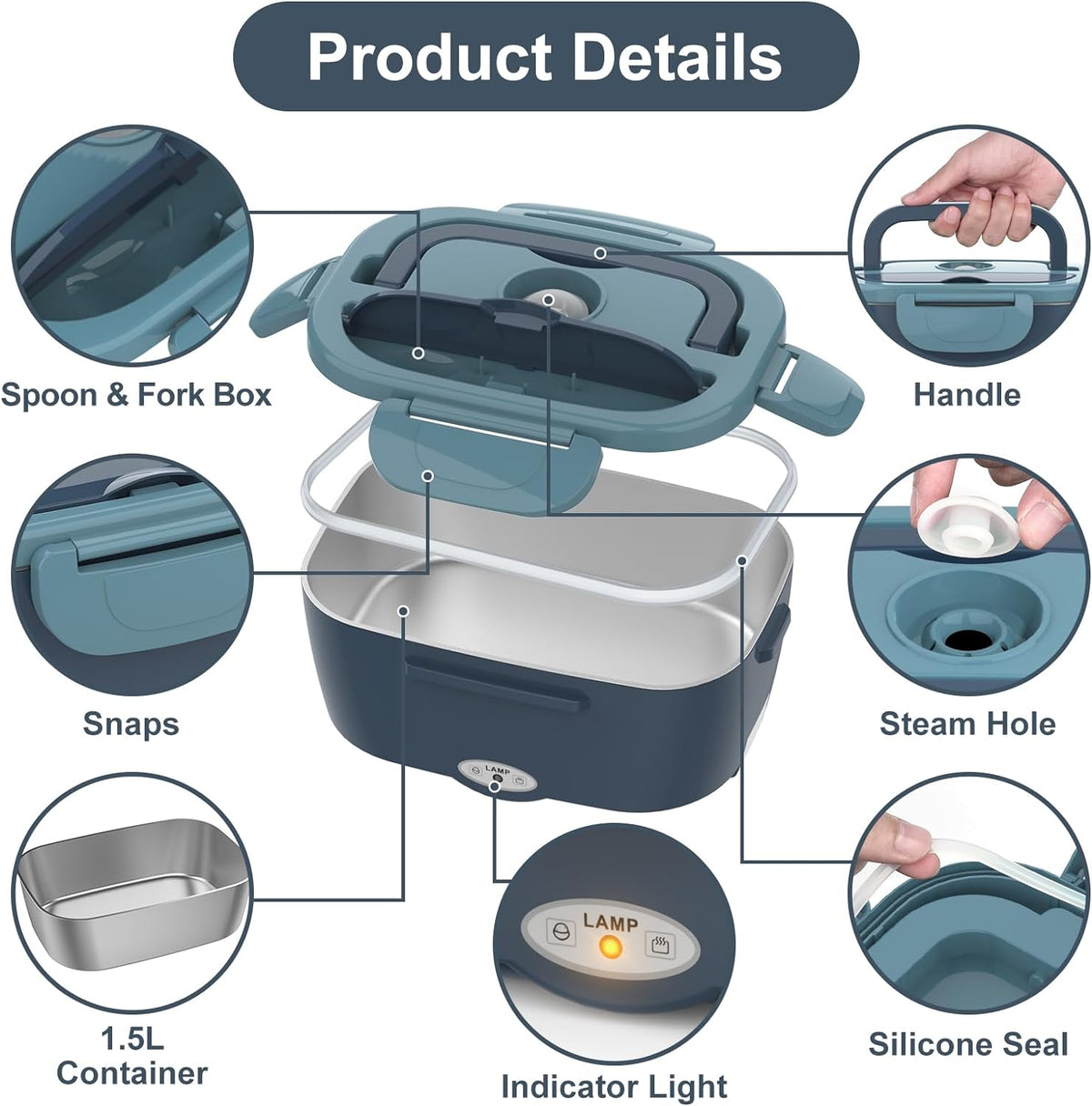 Belro electric lunch box in a portable bag, designed for easy meal warming and transportation.