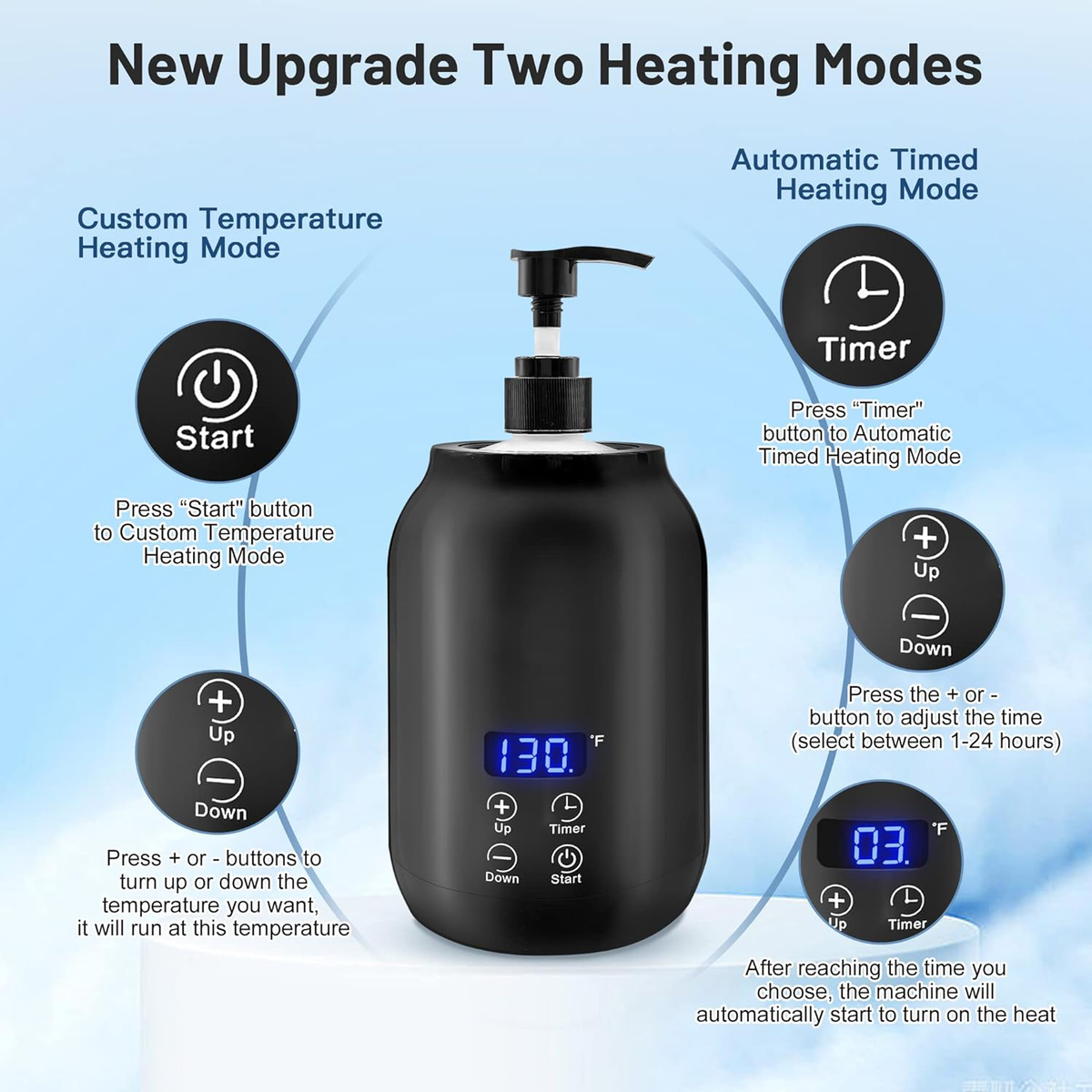 Belro massage oil warmer with sleek design, used for warming massage oils in health and beauty therapy settings.