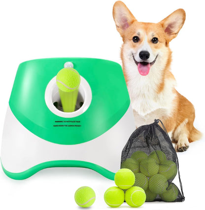 Belro automatic dog ball thrower for tennis balls with 3 adjustable distance settings, suitable for outdoor play and exercise.