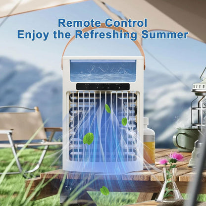 Belro portable mini air cooler fan for outdoor use, compact and lightweight for home and garden cooling.