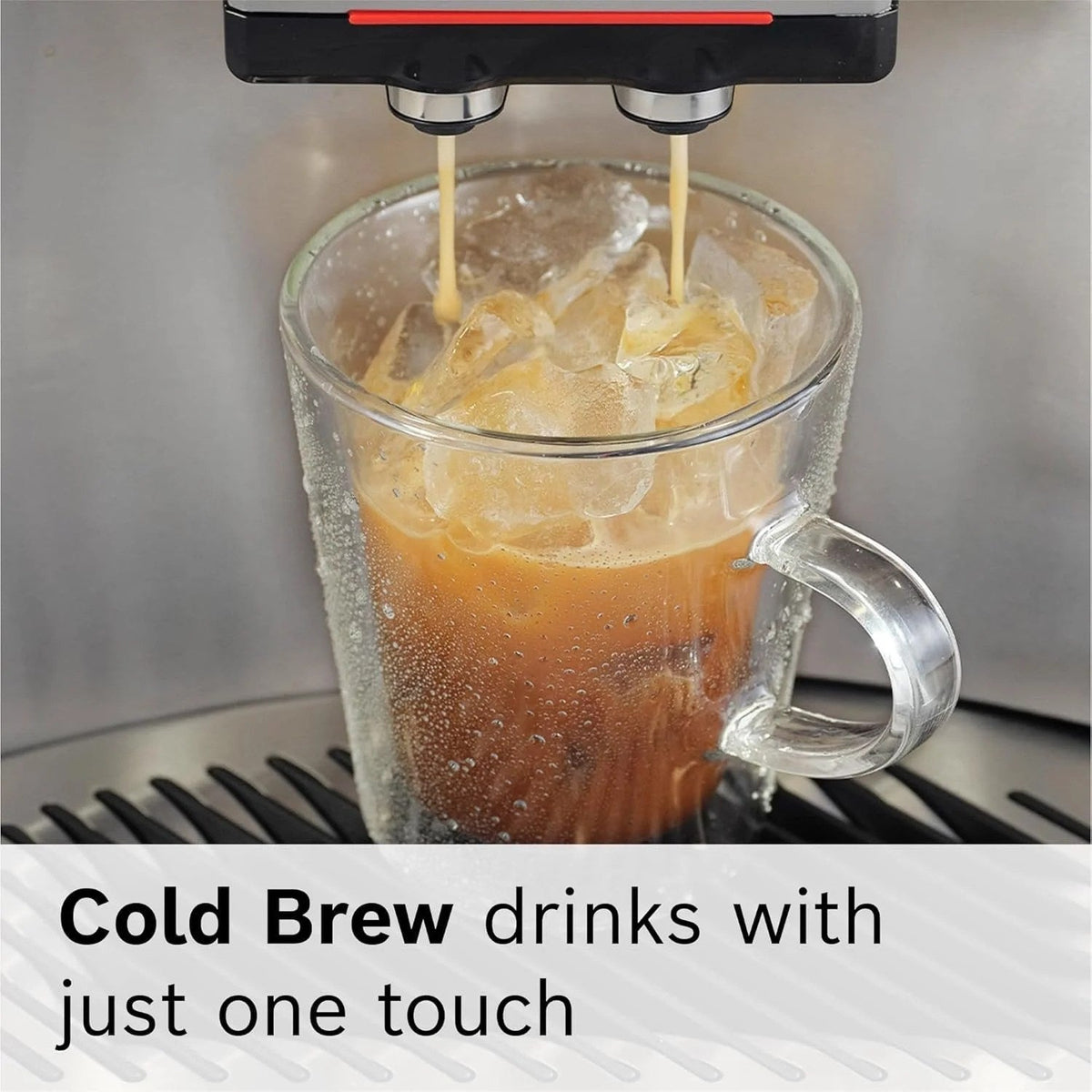 Bosch 800 Series VeroCafe fully automatic espresso machine with stainless steel finish and digital control panel