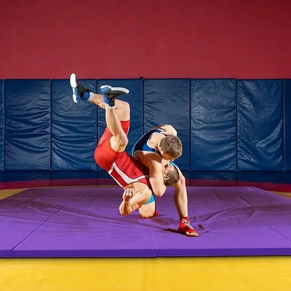 Casavibeo BalanceFrom 10×4 ft folding gymnastics mat with vinyl surface, 2-inch thickness, carrying handles for tumbling, yoga, and workouts.