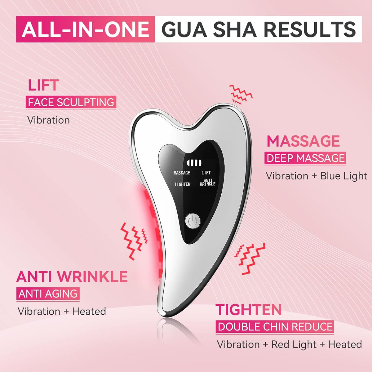 Belro Gua Sha massager tool, personal care electronic device with smooth stone surface for facial massage and skin relaxation.