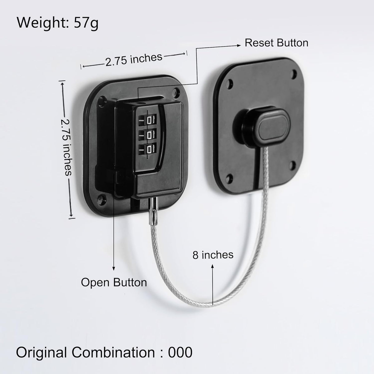 Belro 2-pack fridge locks for secure cabinet and storage safety, featuring durable plastic with keyless locking mechanism.