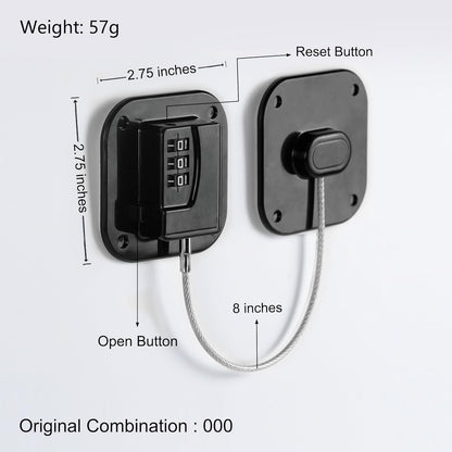 Belro 2-pack fridge locks for secure cabinet and storage safety, featuring durable plastic with keyless locking mechanism.