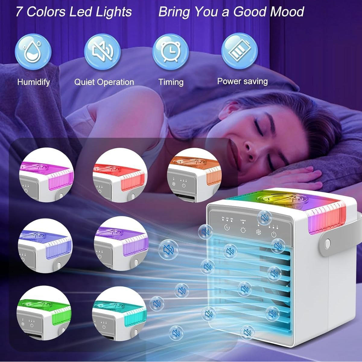 Belro small portable high-capacity AC unit for outdoor use, compact design suitable for home and garden cooling.