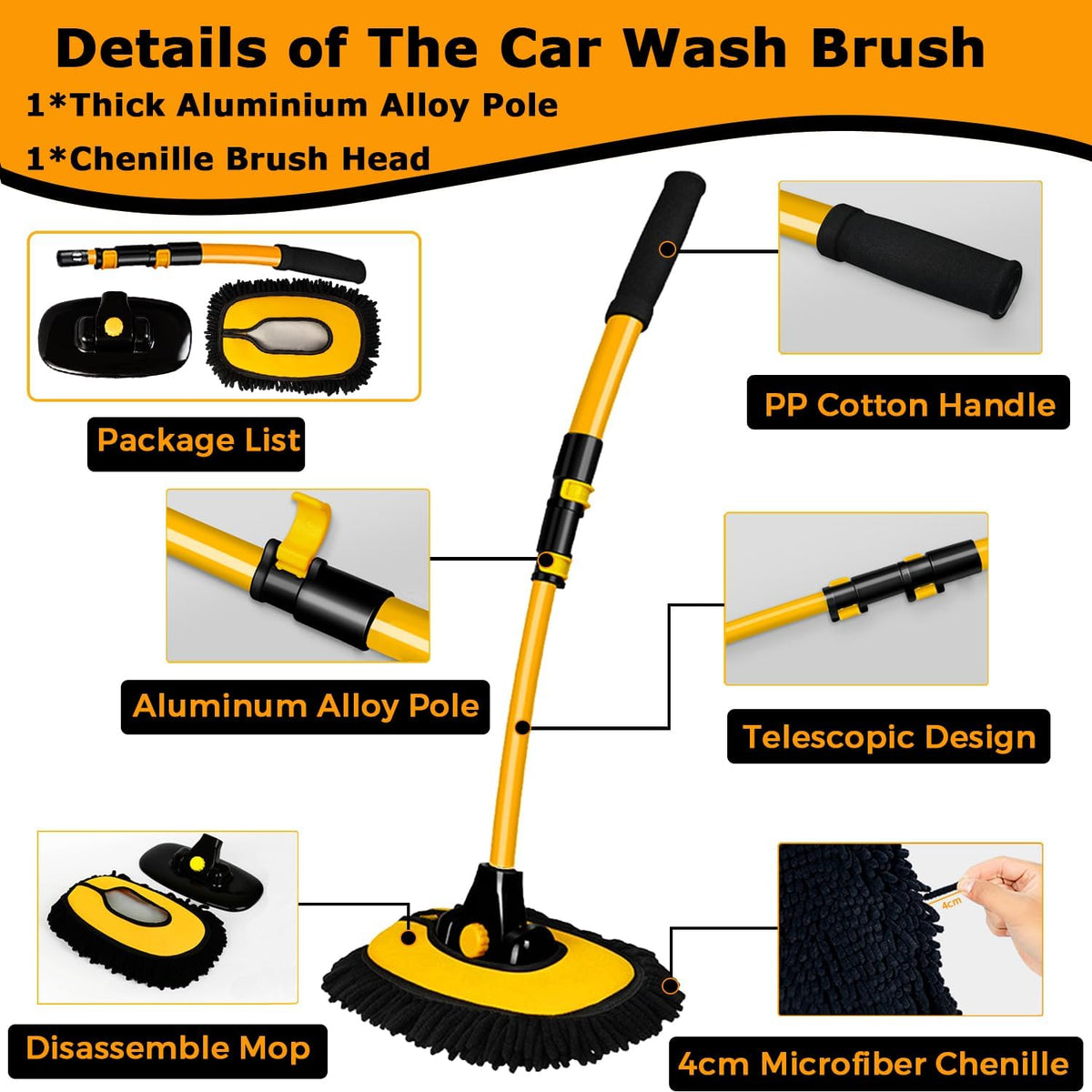 Belro professional car wash brush for home and garden use, featuring durable bristles and ergonomic handle for effective cleaning.