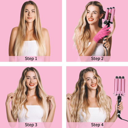 Belro curling iron hair waver with ceramic barrel for creating waves and curls in hair, suitable for various hair types.