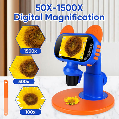 Belro handheld portable digital microscope with adjustable focus and LED lighting, compact for detailed close-up viewing.