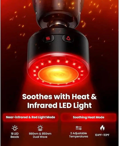 Casavibeo BOB AND BRAD Q2 Ultra Mini Massage Gun with red light infrared head, compact deep tissue muscle therapy device.