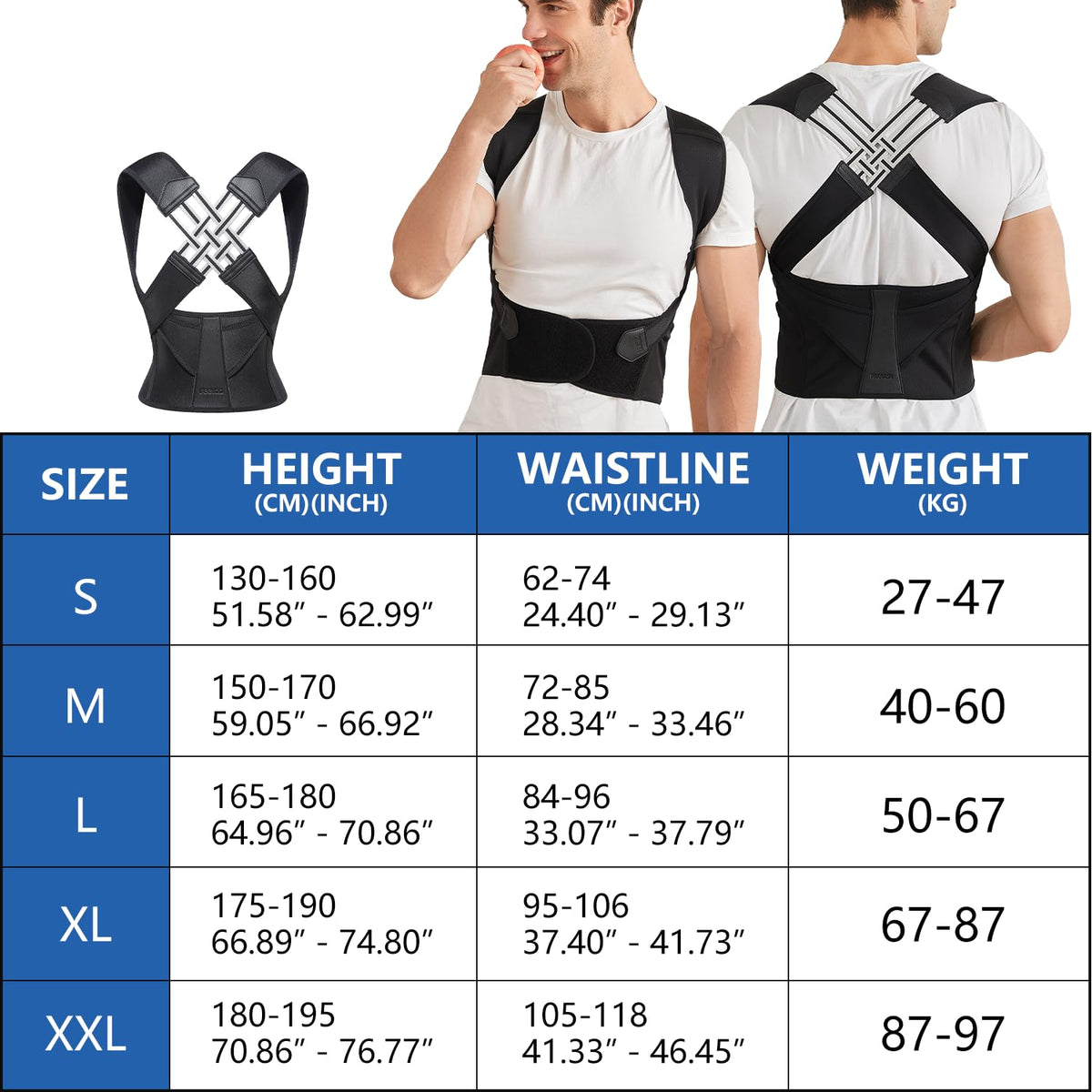 Belro back posture corrector suspenders with adjustable straps, designed to improve spinal alignment and posture support.