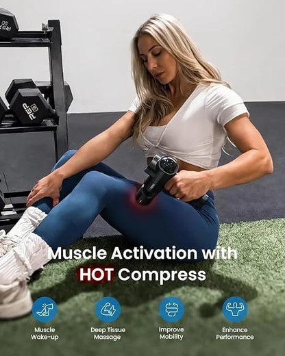 Casavibeo RENPHO Active Thermacool Deluxe massage gun with heat and cold heads for deep tissue muscle relief and pain massage.