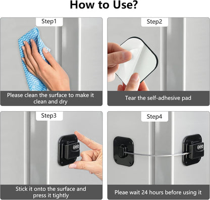 Belro fridge lock 2-pack securing refrigerator doors with child-proof safety for home and kitchen storage.