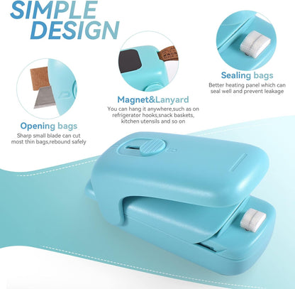 Belro handheld mini bag sealer for sealing plastic bags, compact and portable for kitchen and travel use.