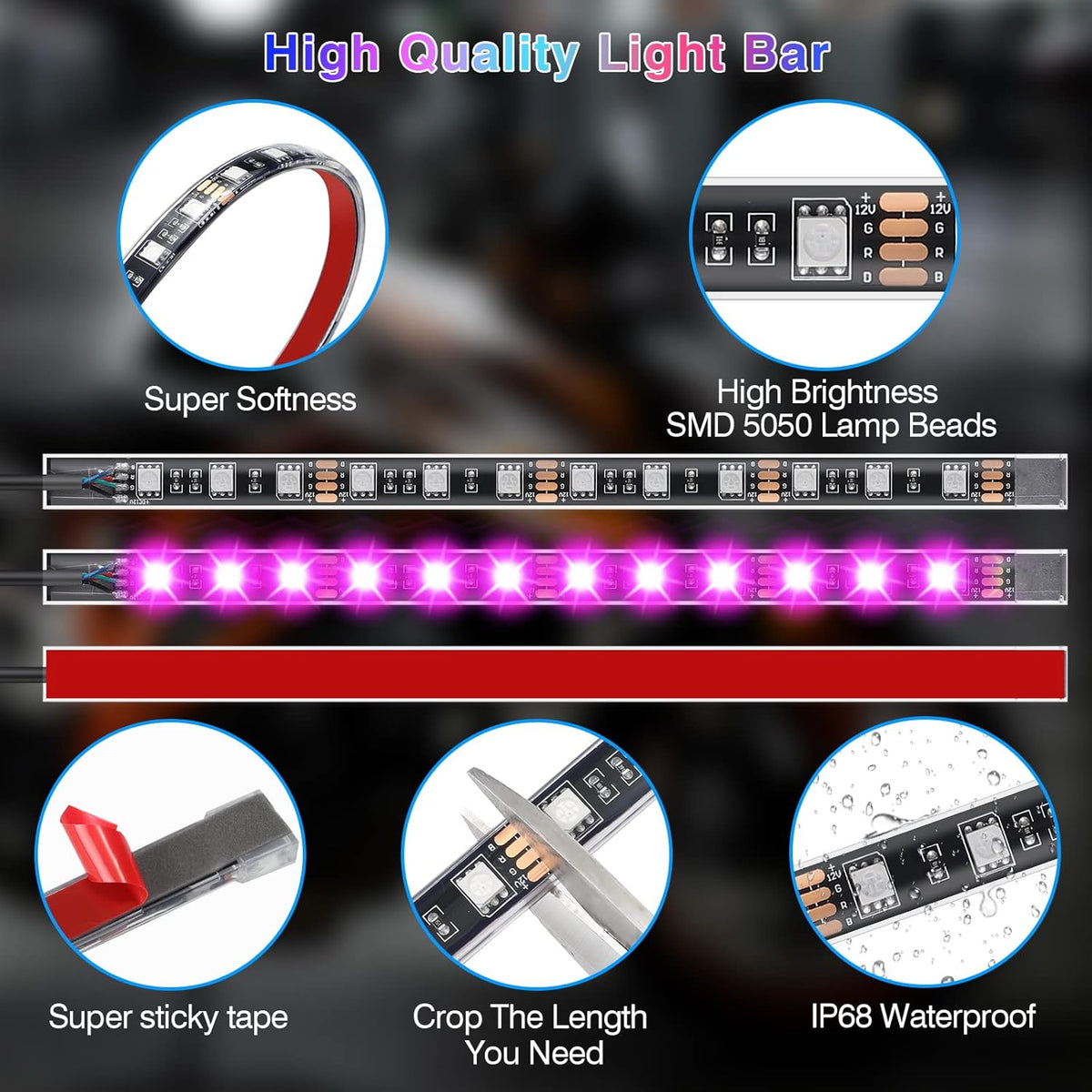 Belro 12pcs motorcycle LED light kit with brake light and turn signals installed on a motorcycle for enhanced visibility and safety.