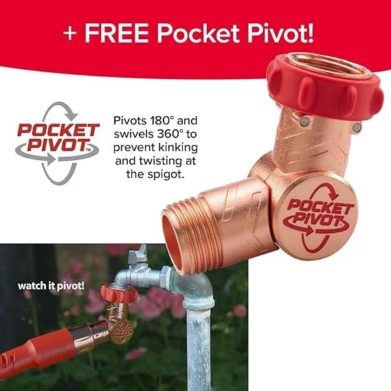 Casavibeo 100 ft expandable garden hose with copper head, swivel, tri-Tex tubing, no-kink, anti-burst, lead-free, and portable design.