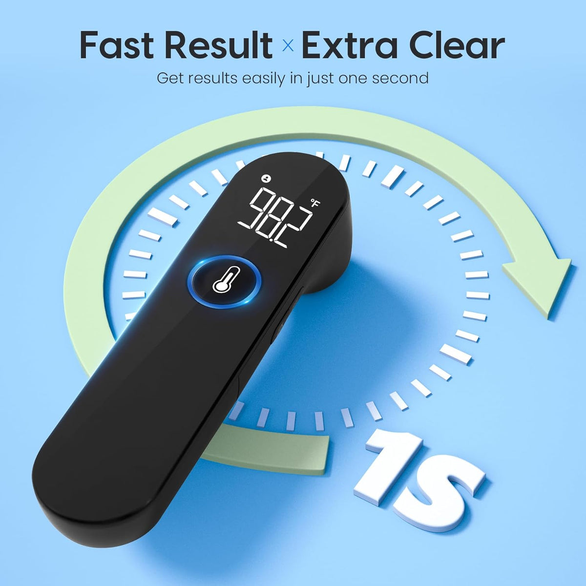 Belro no-touch forehead thermometer showing digital display, designed for contactless temperature measurement in healthcare settings