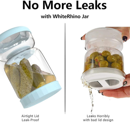 Belro glass pickle separator jar for kitchen and dining, featuring a clear design to easily drain and store pickles.