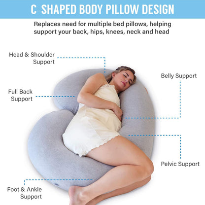 Belro C-shaped full body pregnancy pillow for comfortable support during sleep or relaxation.