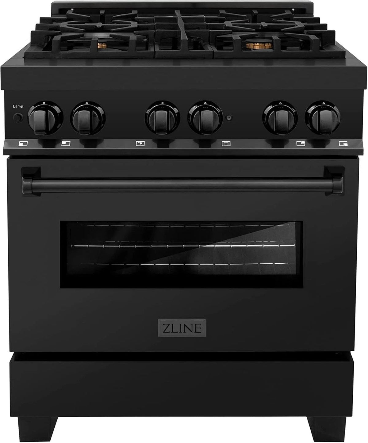 Casavibeo ZLINE Legacy 30-inch dual fuel range with four burners and oven, stainless steel finish, and control knobs.