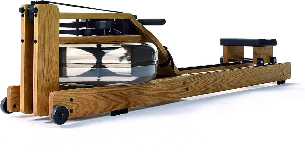 Casavibeo WaterRower Oak rowing machine with S4 monitor, featuring wooden frame and ergonomic seat for at-home rowing workouts.