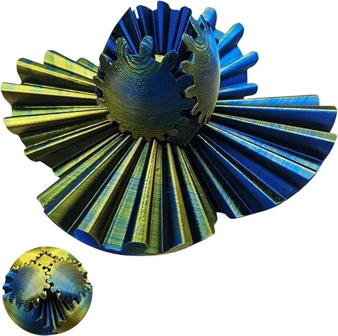 Belro Steampunk Whirling Wonder Gear Ball toy with intricate gears and metal finish, designed for fidgeting and sensory engagement.