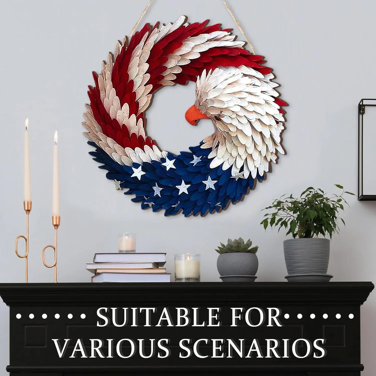 Belro eagle wreath Easter Independence Day themed socks featuring patriotic eagle design and festive holiday pattern.