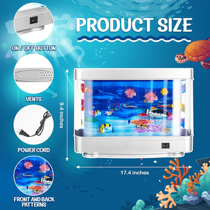 Belro fake fish tank aquarium for pets, realistic glass design with colorful aquatic decorations and fish replicas.