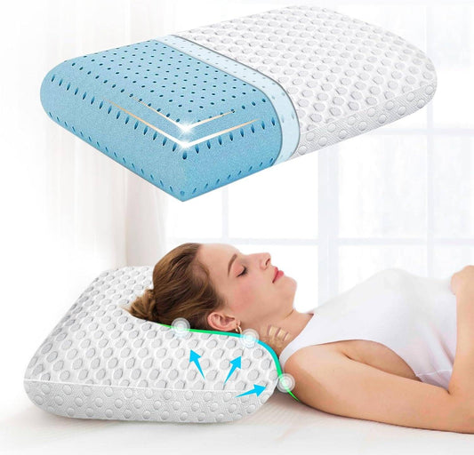 Belro cooling pillow with breathable fabric and ergonomic design, ideal for comfortable sleep and temperature regulation.