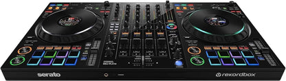 Pioneer DJ DDJ-FLX10 4-channel DJ controller with jog wheels, mixer, and control buttons for professional DJ setup.