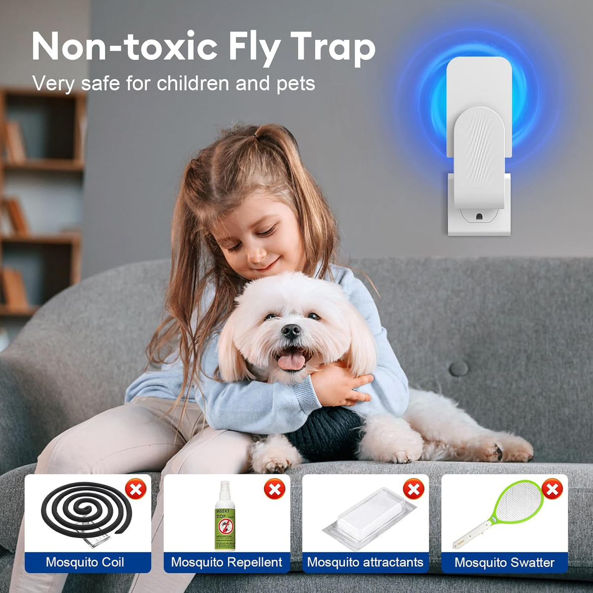 Belro indoor fly trap electronic device with grid design for catching flies and insects efficiently.