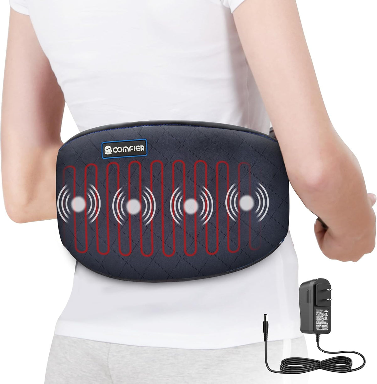 Belro heating pad for back pain relief, showing a soft, flexible pad ready for use on the back to soothe aches and muscular discomfort.