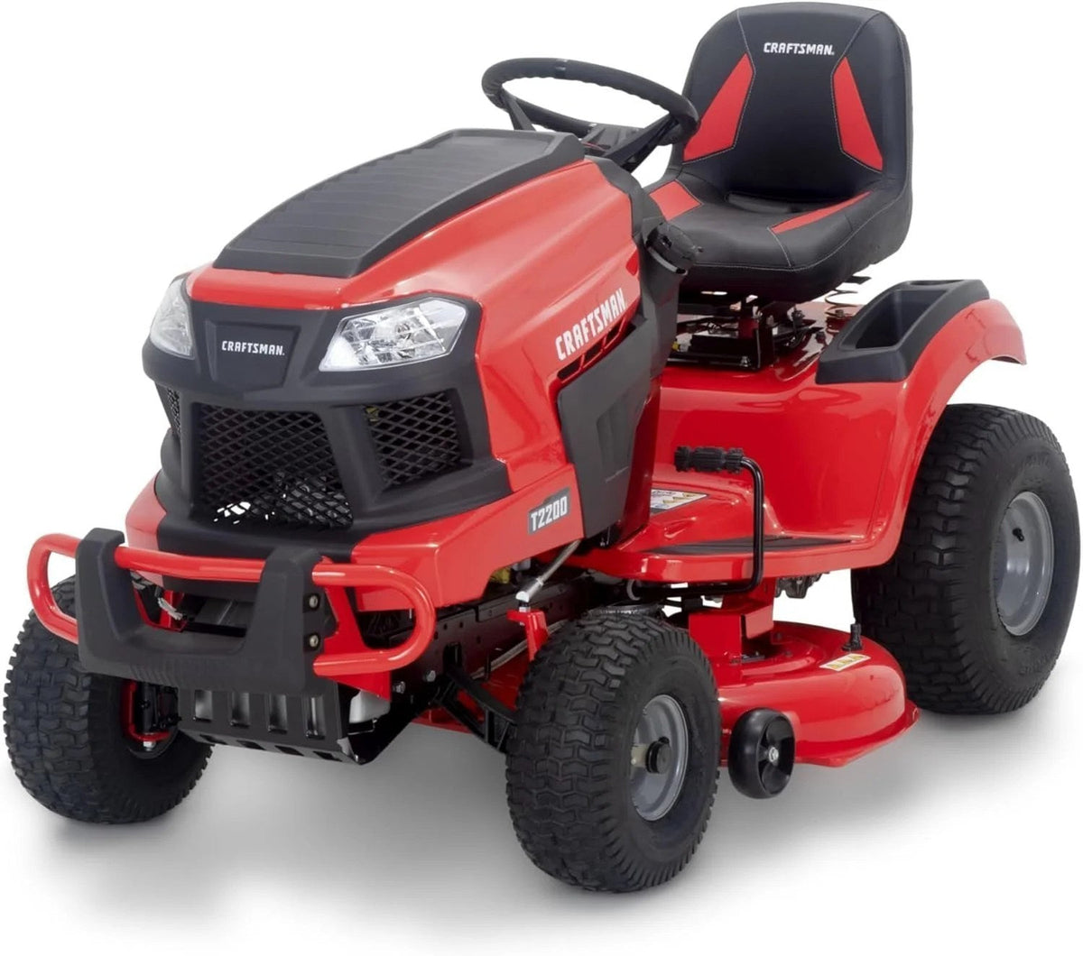 Casavibeo Craftsman T2200K 42-inch riding mower with 20 HP, 725cc engine and hydrostatic transmission, shown outdoors.